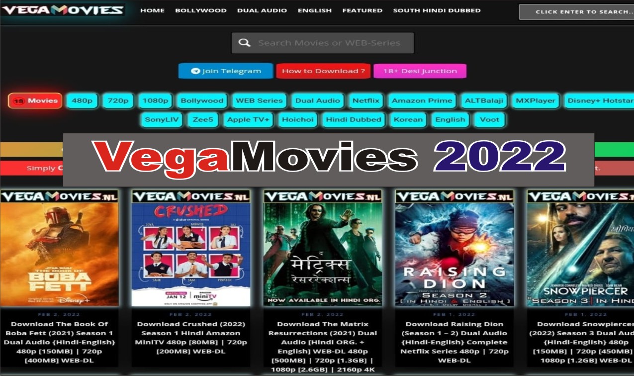 Vegamovies 2022 : Download All HD Movies